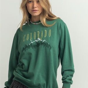 Green Colorado Graphic Sweater